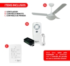 Ventilador De Teto Citrino Branco Tron Com Controle Remoto Compatível Com Alexa