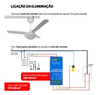 Ventilador De Teto Citrino Branco Tron Com Controle Remoto Compatível Com Alexa