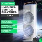 Ventilador Portátil Umidifiador Doméstico De Cabeça Dupla Elétrico Luz Estrutura Branco Pás Branco 10w Swave