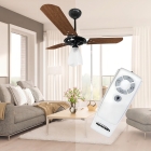 Ventilador Teto Com Controle Remoto Preto Ventex 3 Pás De Madeira Estrutura Mogno Diâmetro 101cm