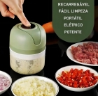 Mini Multiprocessador Fatiador Usb Sem Fio 3 Em 1 Alimentos Cor Verde-claro