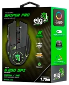Mouse Gaming Elg Sniper Pro MGSP USB - Preto