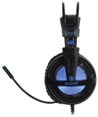 Fone Headset Gamer Sades Locust Plus Surround 7.1 com Fio Preto/Azul