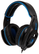 Fone Headset Gamer Sades Hammer Surround 7.1 com Fio Preto/Azul