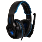 Fone Headset Gamer Sades Hammer Surround 7.1 com Fio Preto/Azul