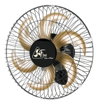 Ventilador de parede Venti-Delta Grade de aço com 6 pás dourado estrutura preto, 40cm de diâmetro