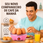 Cozedor Ovos Elétrico Portátil A Vapor Bivolt Multifuncional Cor Rosa Frequência 50
