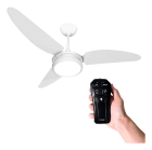 Ventilador De Teto Branco Led 6500k + Controle Beltempo Pás Branca Diâmetro 1.05 m Frequência 60Hz Material das pás Plástico Quantidade de pás 3