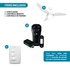 Ventilador De Teto Branco Led 6500k + Controle Beltempo Pás Branca Diâmetro 1.05 m Frequência 60Hz Material das pás Plástico Quantidade de pás 3