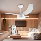 Ventilador De Teto Búzios Max Led Branco Com Controle Remoto Compatível Com Alexa