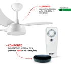 Ventilador De Teto Búzios Max Led Branco Com Controle Remoto Compatível Com Alexa