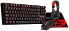 Teclado Redragon + Mouse + Fone + Mouse Pad K552-BB-1 Preto/Vermelho