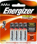 Pilha Energizer Max AAA + Powerseal Alcalina E92BP-4 (4 Unidades)