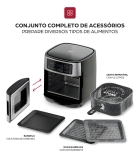 Fritadeira Elétrica Air Fryer Antiaderente WAP Oven 12 Litros com Painel Digital