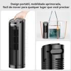 Ventilador Torre De Mesa Portátil Com Oscilação 70° Estrutura Preto Pás Preto Diâmetro 11 Cm Material Das Pás Plástico Quantidade De Pás 0