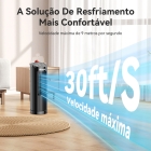 Ventilador Torre De Mesa Portátil Com Oscilação 70° Estrutura Preto Pás Preto Diâmetro 11 Cm Material Das Pás Plástico Quantidade De Pás 0