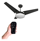Ventilador De Teto Preto Led 6500k + Controle Beltempo Diâmetro 1.01 m Frequência 60Hz Material das pás MDF Quantidade de pás 3