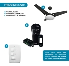 Ventilador De Teto Preto Led 6500k + Controle Beltempo Diâmetro 1.01 m Frequência 60Hz Material das pás MDF Quantidade de pás 3