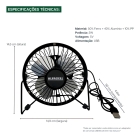 Kit 2 Ventiladores De Mesa E Carro Usb Alfacell 4 Polegadas