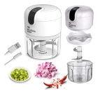 Mini Triturador Processador De Alimentos 250ml 3 Lâminas Acrilico Elétrico Usb Potente Cebola Legumes Alho Bqn branco