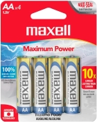 Pilha Maxell AA Alcalina AA-4BP (4 Unidades)