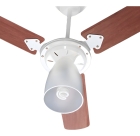 Ventilador de teto Tron Marbela 51.01-0856 com 3 pás de MDF verniz estrutura branco, 96cm de diâmetro