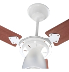 Ventilador de teto Tron Marbela 51.01-0856 com 3 pás de MDF verniz estrutura branco, 96cm de diâmetro