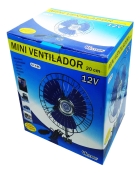 Ventilador Para Barco Carro Caminhão Automotivo 22 Cm Estrutura Azul Pás Azul Material Das Pás Plástico Quantidade De Pás 3